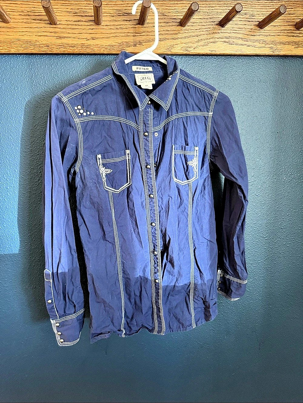 Ariat Western Button Down Blue Size Medium Like New